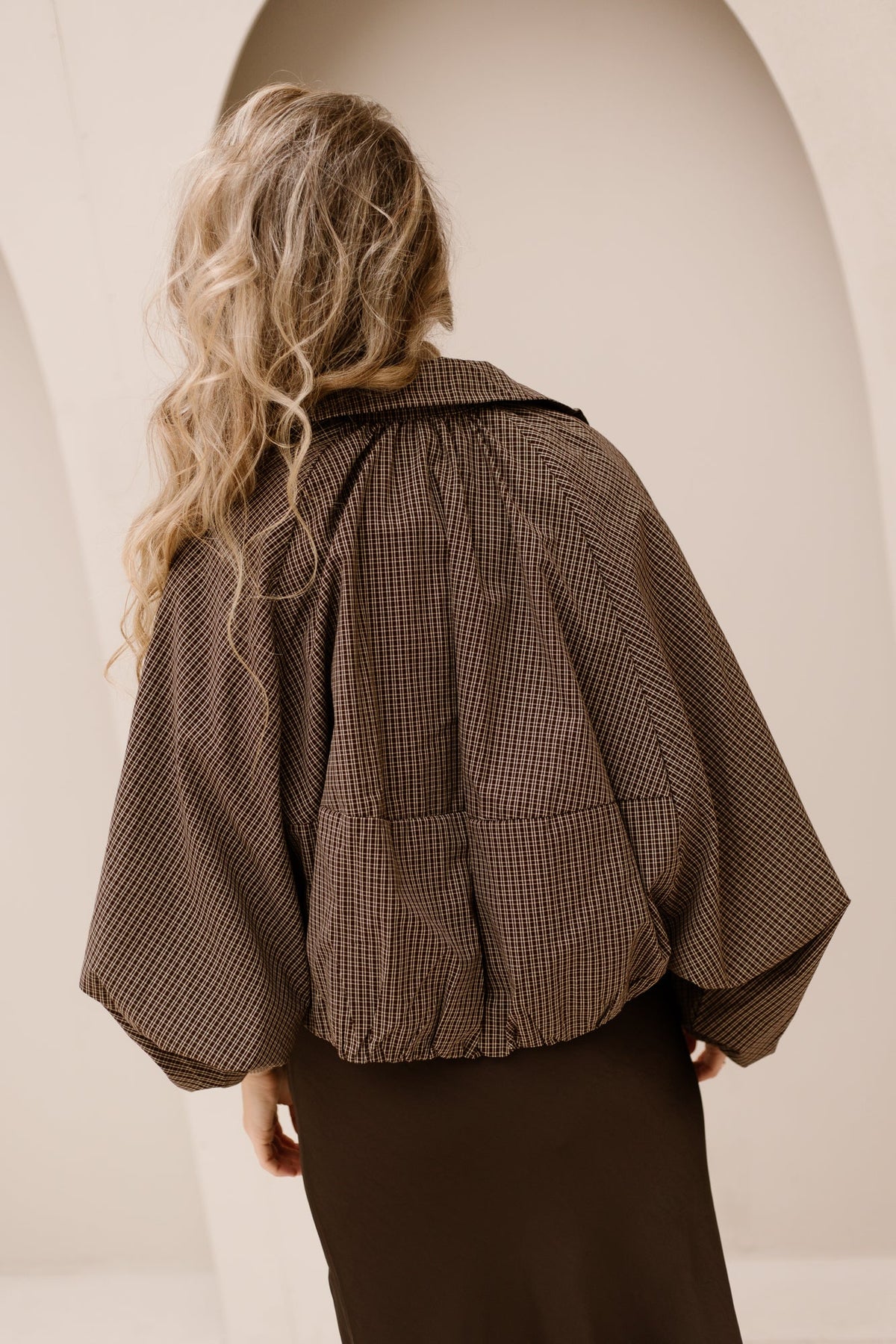 Assia jacket Ruit chocolate - Bij Keesje - Bij Keesje - Jas