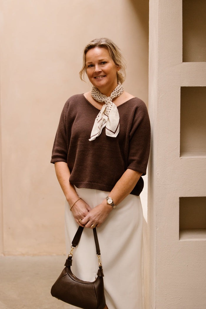 Astrid sjaal polkadot bruin/ecru - Bij Keesje - Bij Keesje - Sjaal