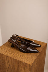 Athene Lak heel brown - Bij Keesje - Bij Keesje - Schoenen