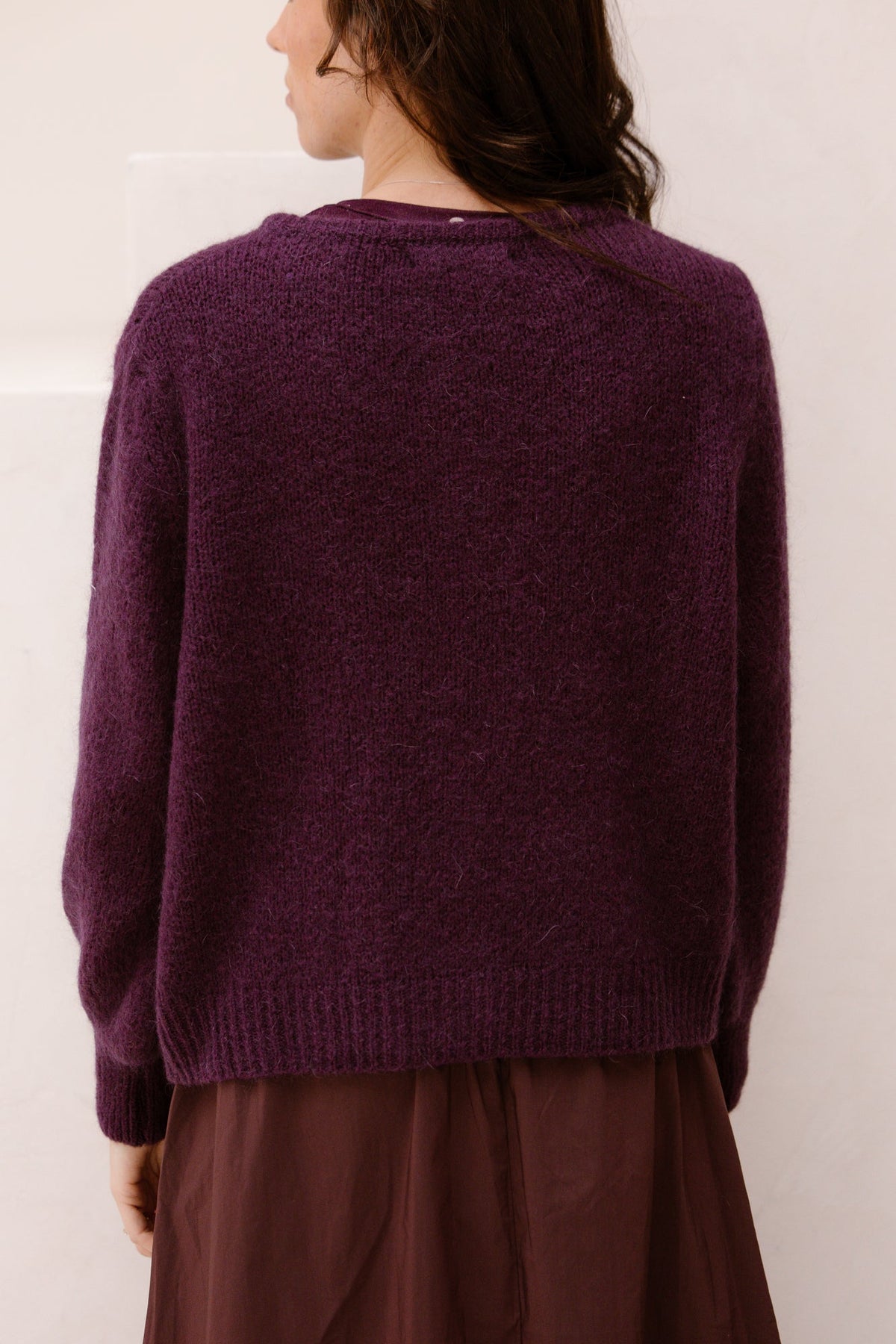 Aubergine cardigan amelie - Bij Keesje - Bij Keesje