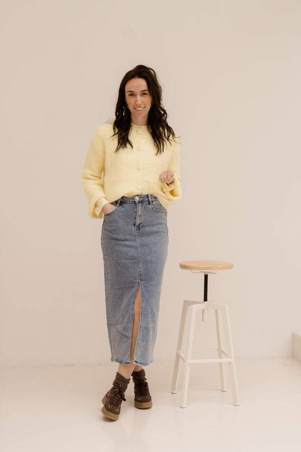 Ava cardigan yellow - Bij Keesje - Bij Keesje