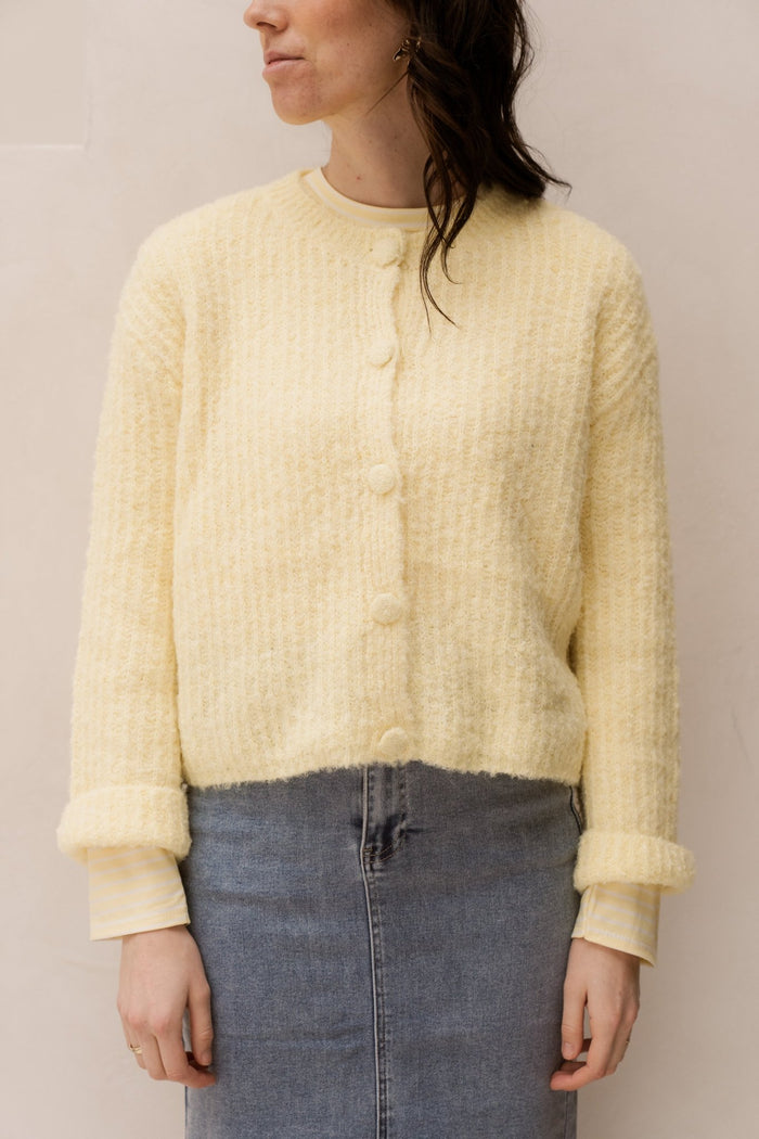 Ava cardigan yellow - Bij Keesje - Bij Keesje