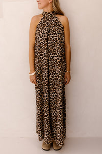 Ava halter dress maxi leopard - Bij Keesje - Bij Keesje - Jurk