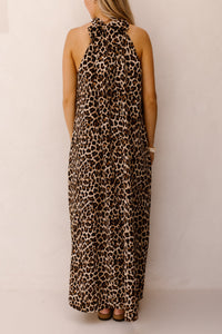 Ava halter dress maxi leopard - Bij Keesje - Bij Keesje - Jurk
