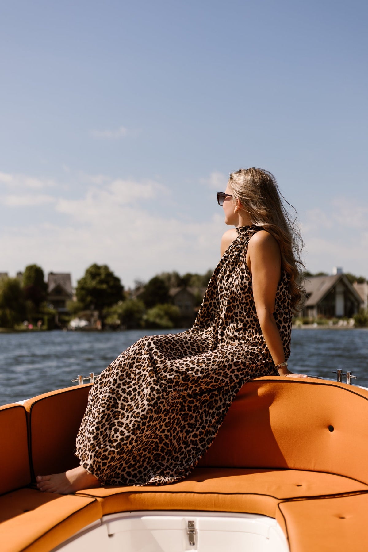 Ava halter dress maxi leopard - Bij Keesje - Bij Keesje - Jurk