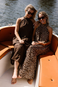 Ava halter dress maxi leopard - Bij Keesje - Bij Keesje - Jurk