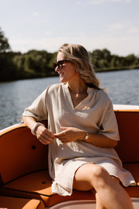Azra mousseline dress beige - Bij Keesje - Bij Keesje - Jurk