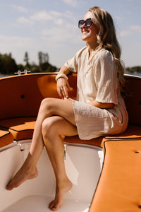 Azra mousseline dress beige - Bij Keesje - Bij Keesje - Jurk