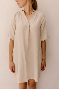 Azra mousseline dress beige - Bij Keesje - Bij Keesje - Jurk