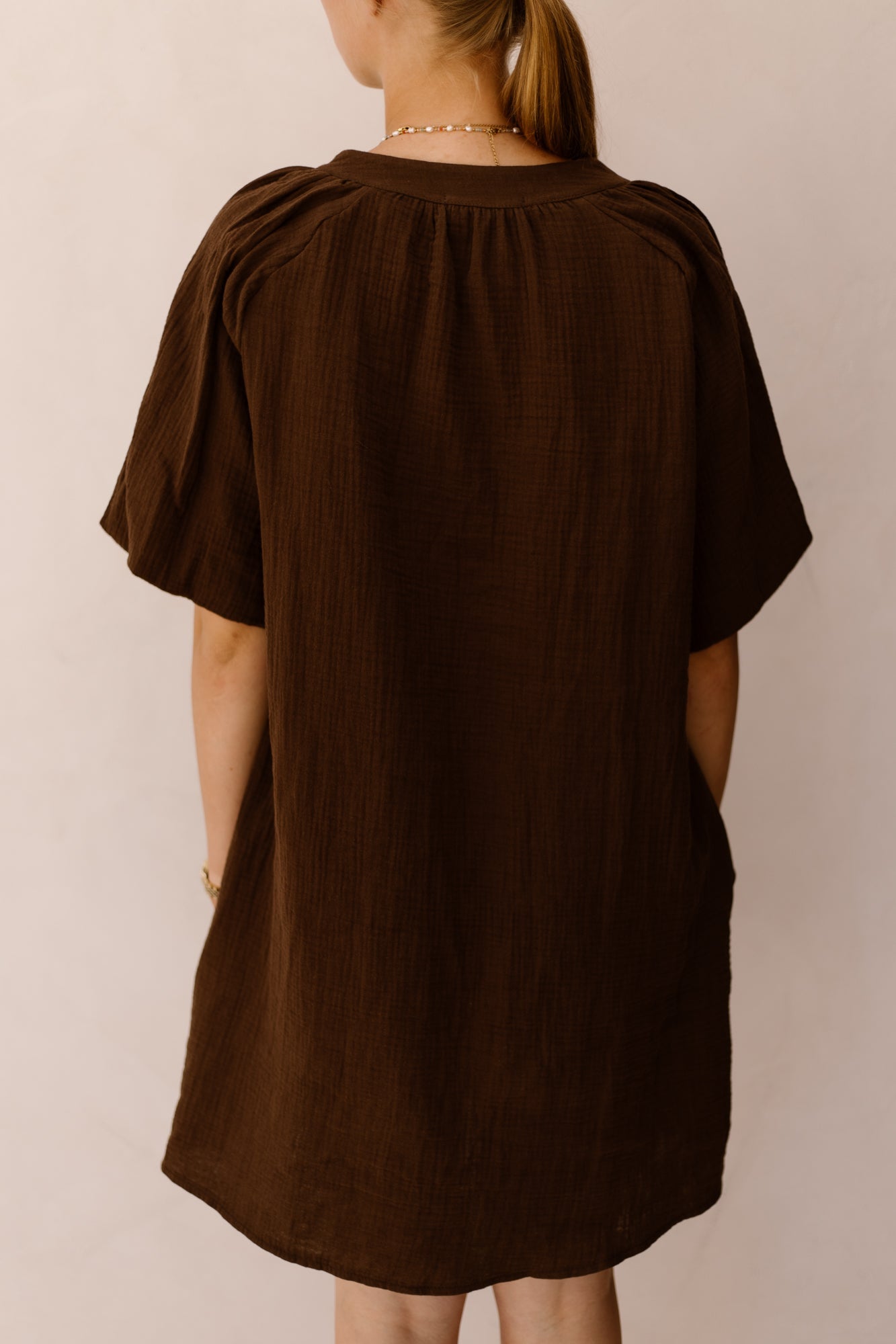 Azra mousseline dress brown - Bij Keesje - Bij Keesje - Jurk