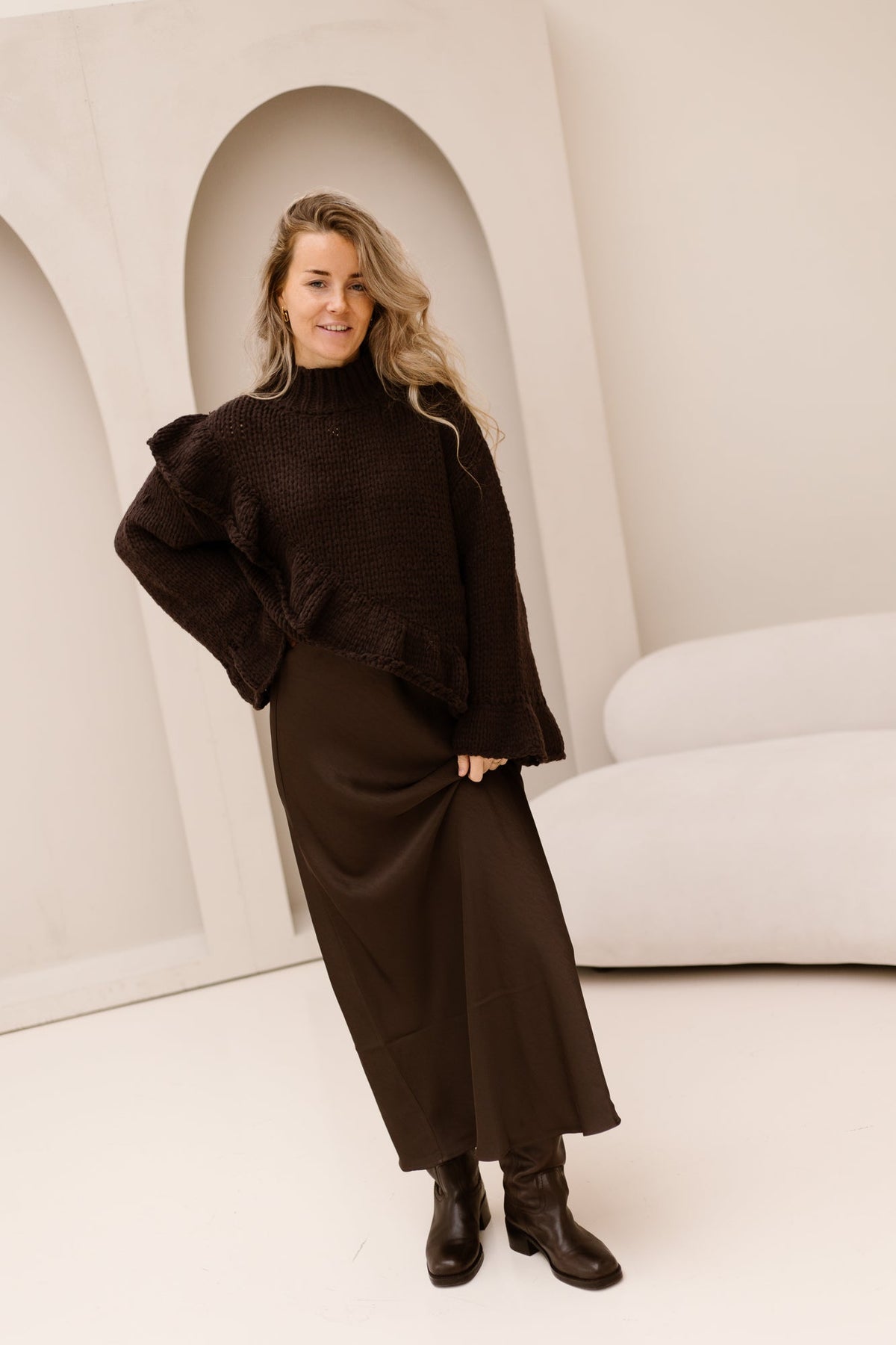 Babbet sweater Darkbrown - Bij Keesje - Bij Keesje - Trui