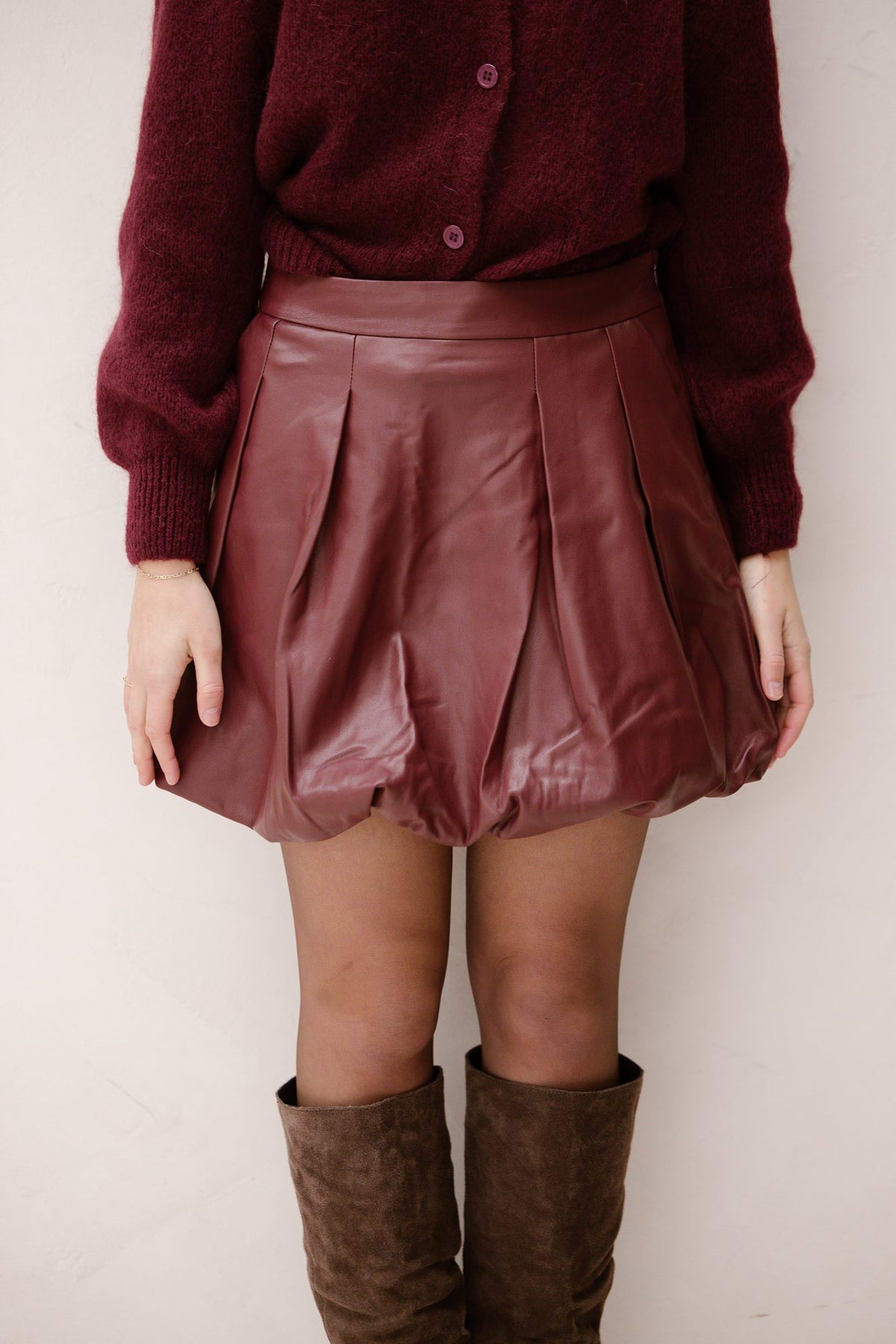 Babs ballon rokje bordeaux - Bij Keesje - Bij Keesje