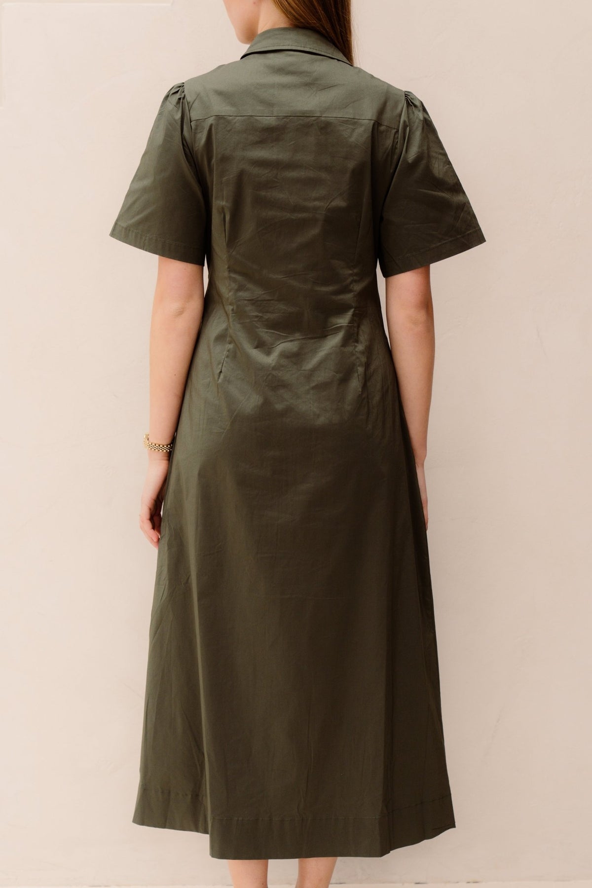 Baia poplin dress army - Bij Keesje - Neo Noir - Jurk