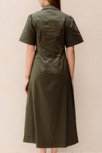 Baia poplin dress army - Bij Keesje - Neo Noir - Jurk