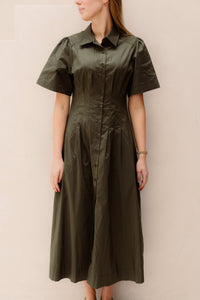 Baia poplin dress army - Bij Keesje - Neo Noir - Jurk