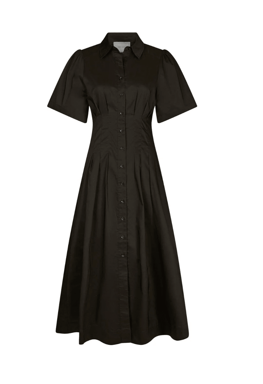 Baia poplin dress chocolate brown - Bij Keesje - Neo Noir - Jurk