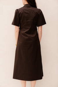 Baia poplin dress chocolate brown - Bij Keesje - Neo Noir - Jurk
