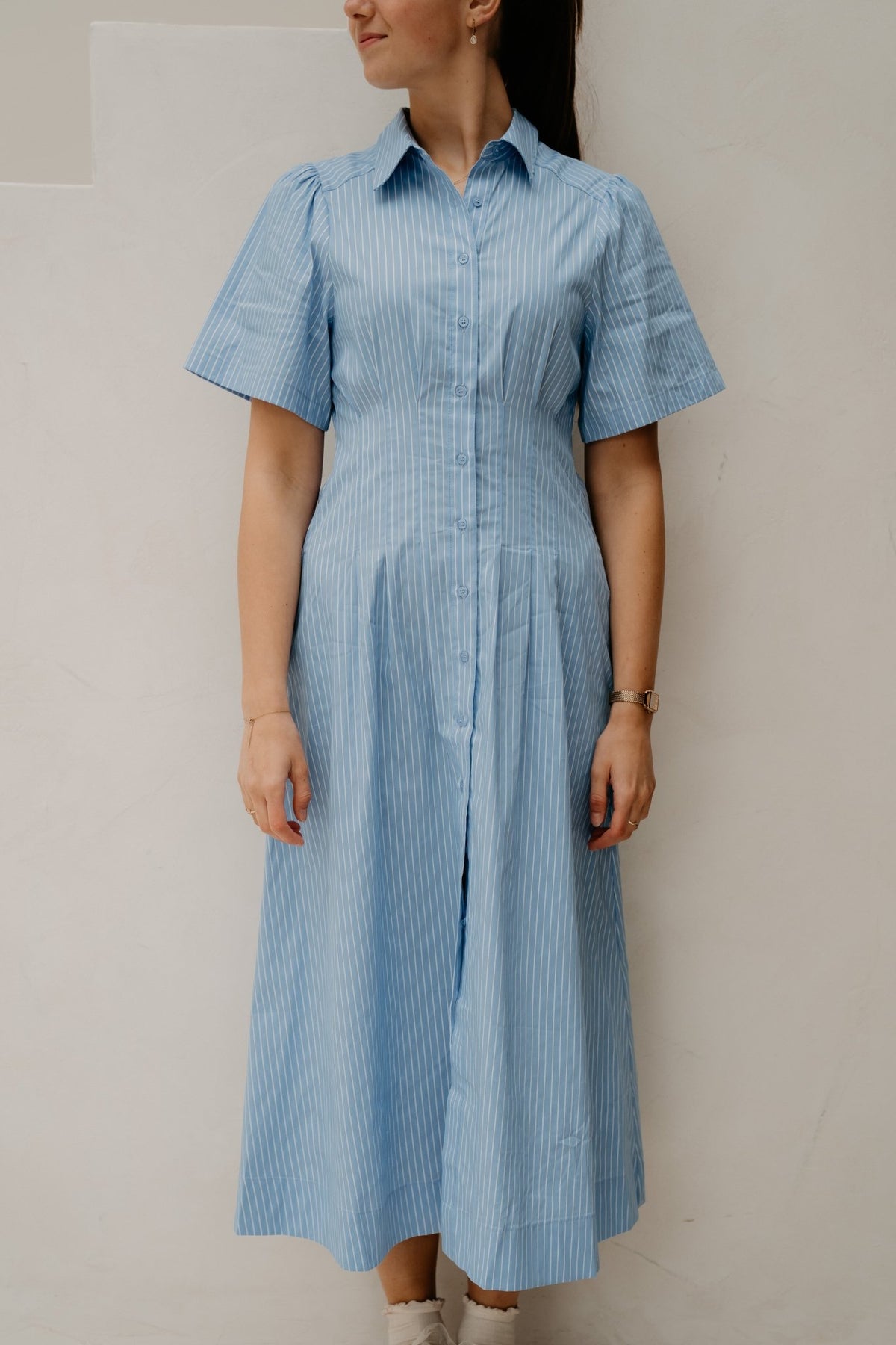 Baia Stripe Poplin Dress Light Blue - Bij Keesje - Neo Noir - jurk