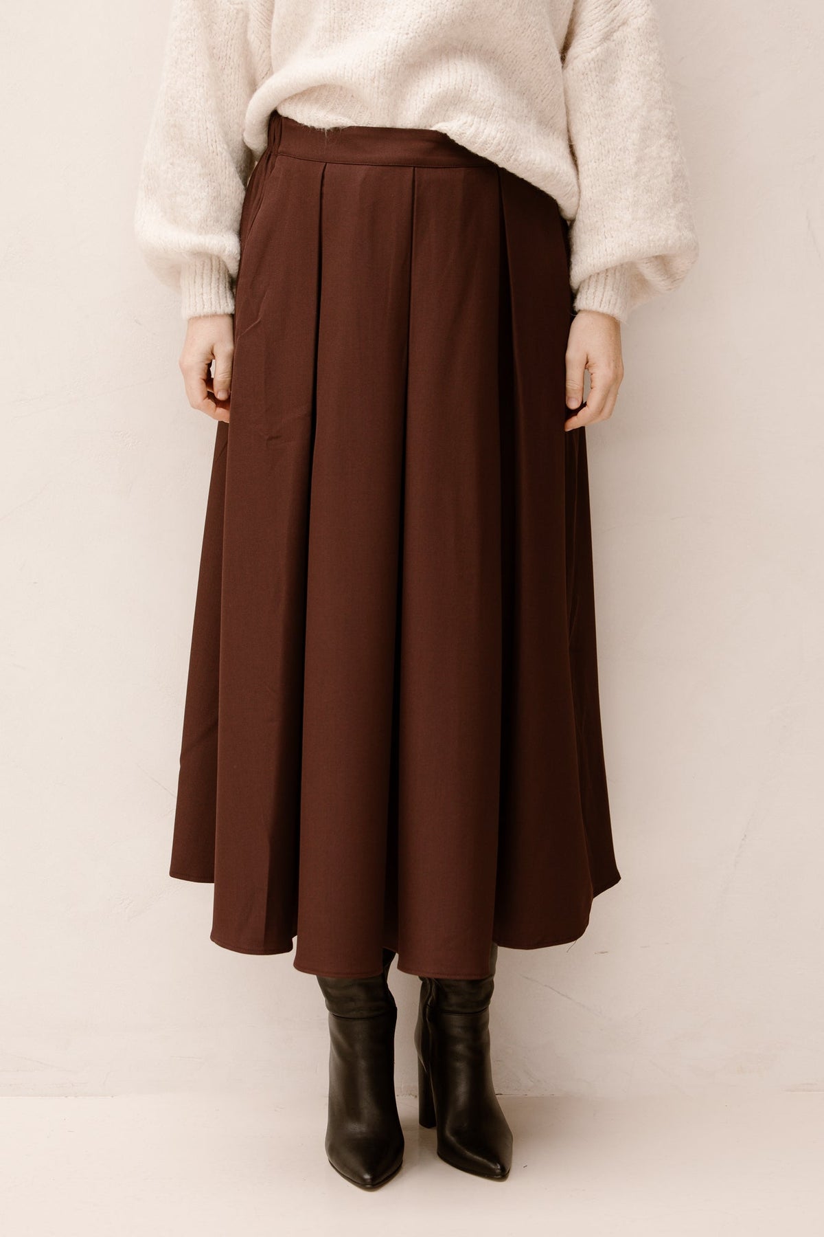 Baila rok plooi bordeaux - Bij Keesje - Bij Keesje