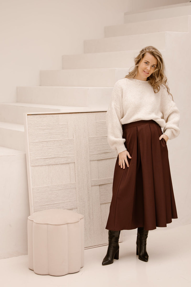 Baila rok plooi bordeaux - Bij Keesje - Bij Keesje