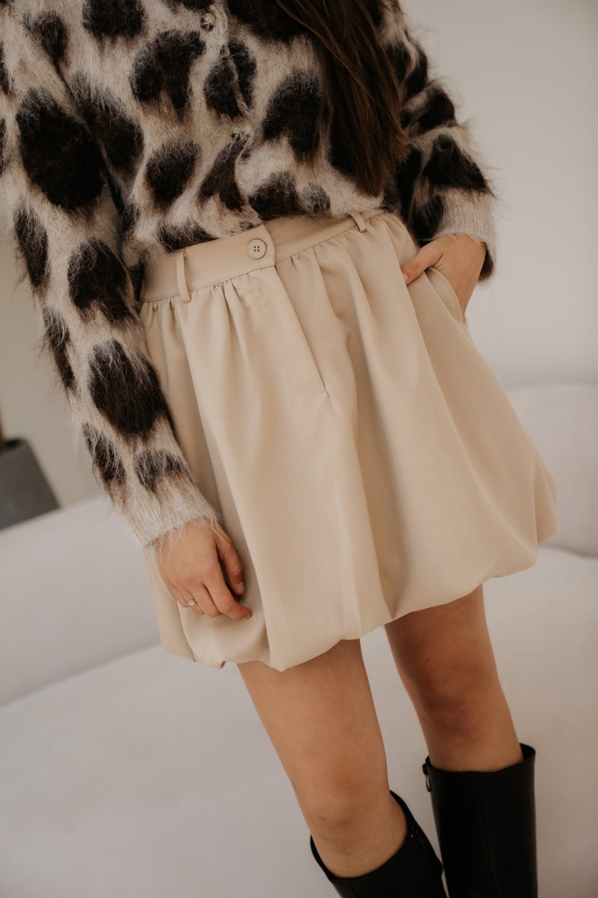 Balloon skirt beige - Bij Keesje - Bij Keesje - Rok