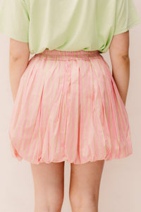 Balloon skirt stripe roze/groen - Bij Keesje - Bij Keesje - Rok