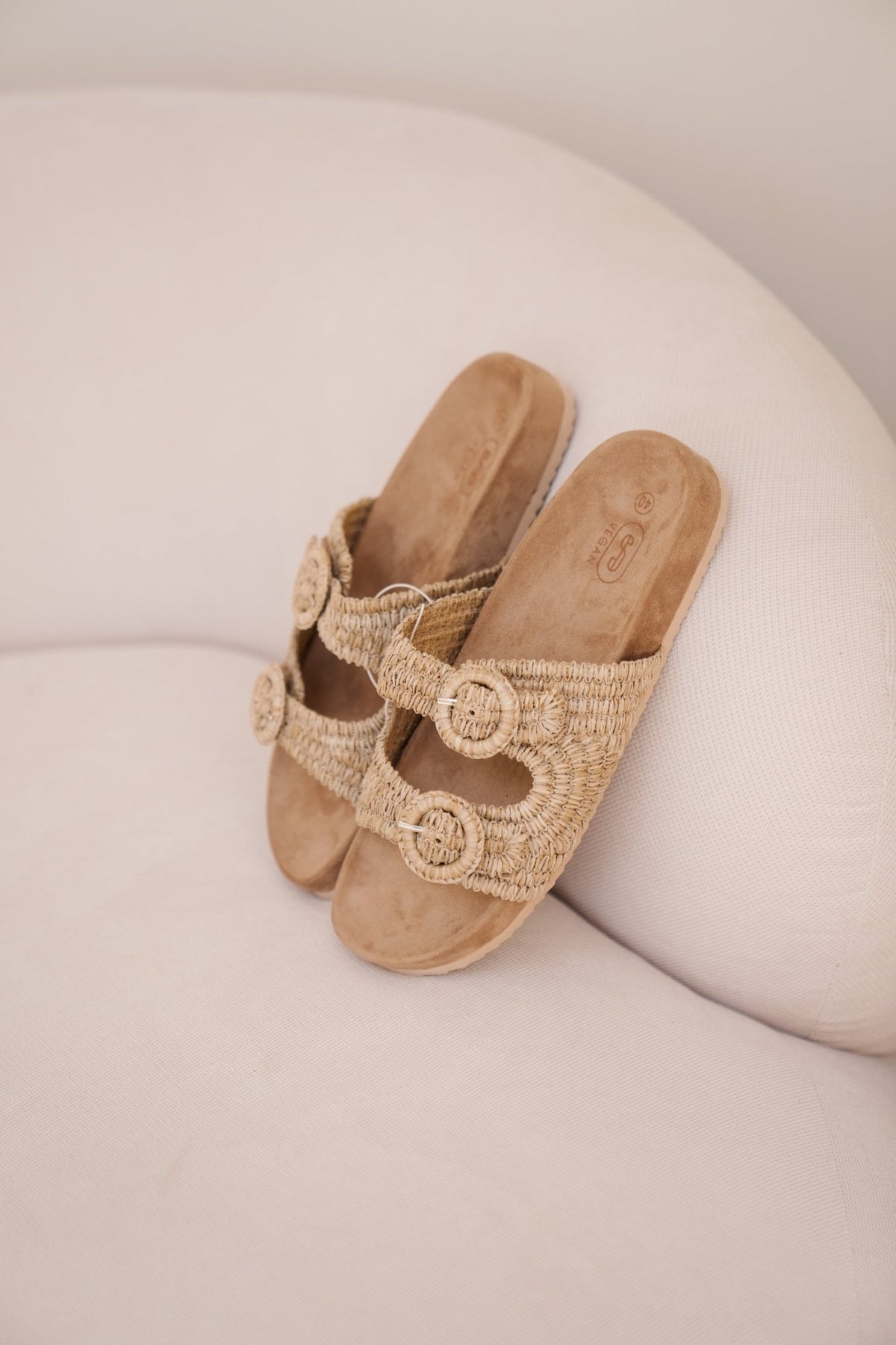 Bangkok slipper riet taupe - Bij Keesje - Shoecolate - Schoenen