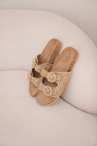 Bangkok slipper riet taupe - Bij Keesje - Shoecolate - Schoenen
