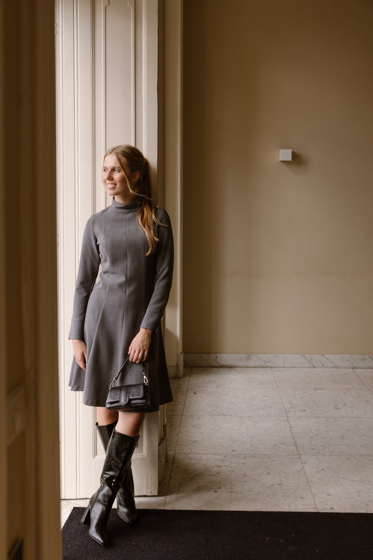 Barbara short dress dark grey - Bij Keesje - Maere