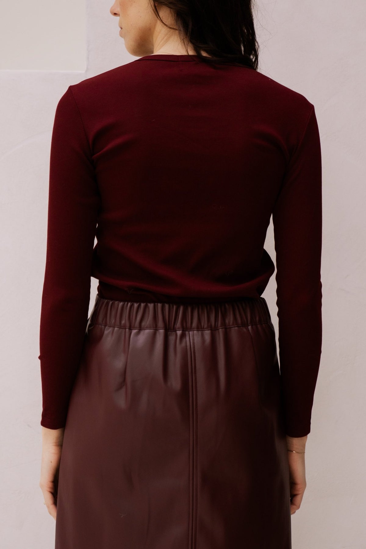 Basic rib top bordeaux - Bij Keesje - Bij Keesje