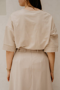 Basic tshirt 3 - 4 sleeve beige - Bij Keesje - Bij Keesje - Top