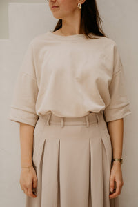 Basic tshirt 3 - 4 sleeve beige - Bij Keesje - Bij Keesje - Top