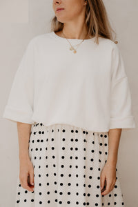Basic tshirt 3 - 4 sleeve white - Bij Keesje - Bij Keesje - Top