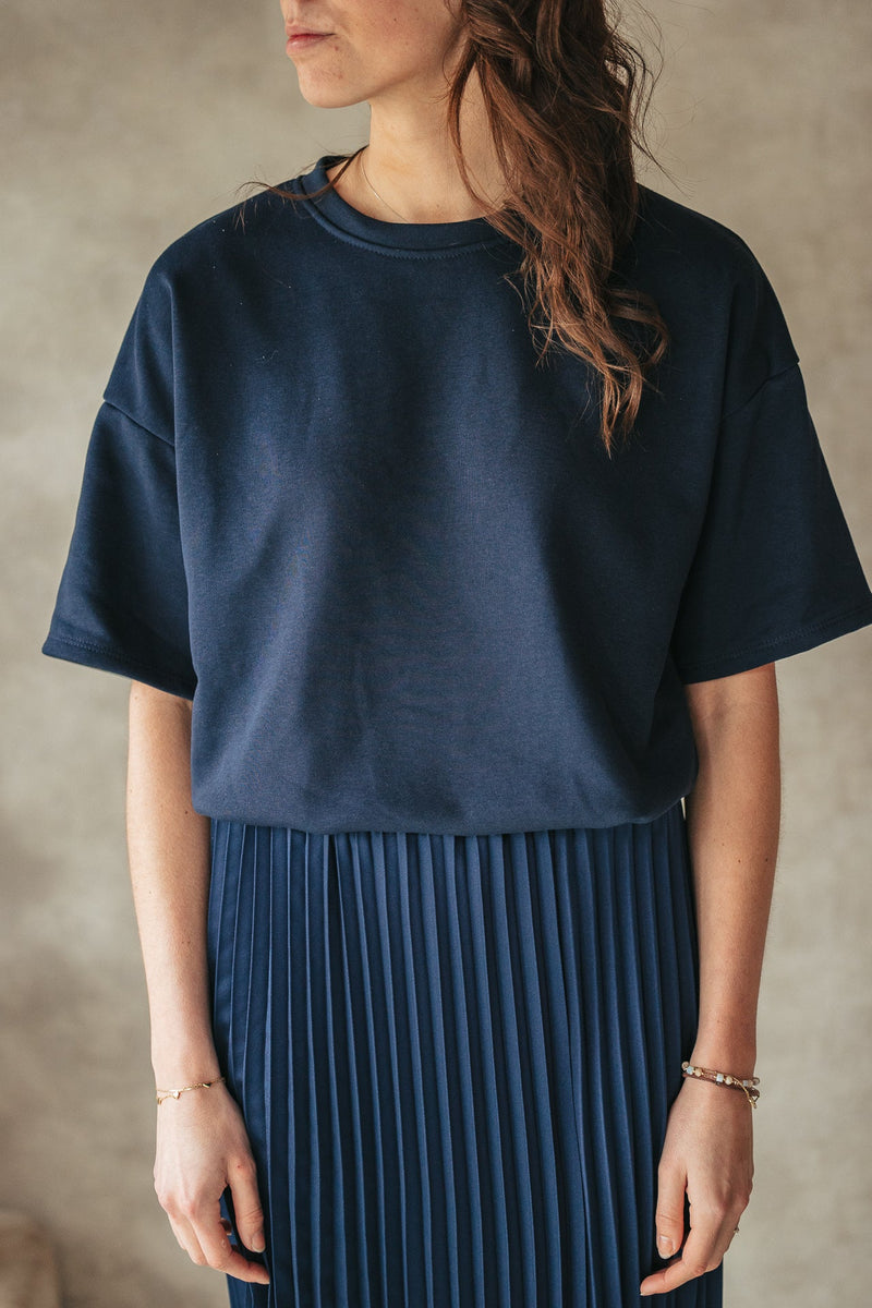 Basic tshirt darkblue - Bij Keesje