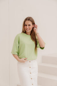 Basis t-shirt lime groen - Bij Keesje - Bij Keesje - Top