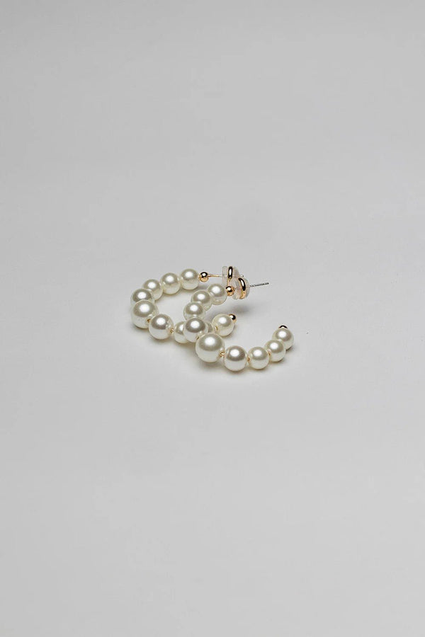 Bead pearl hoops M - Bij Keesje