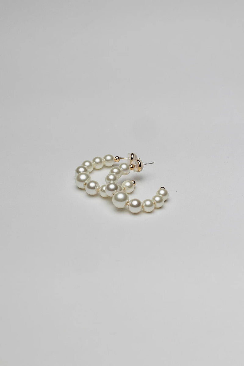 Bead pearl hoops M - Bij Keesje