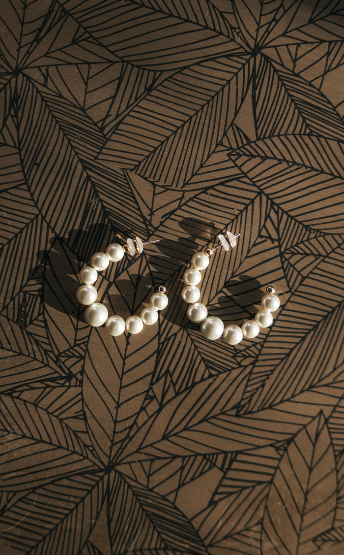 Bead pearl hoops M - Bij Keesje