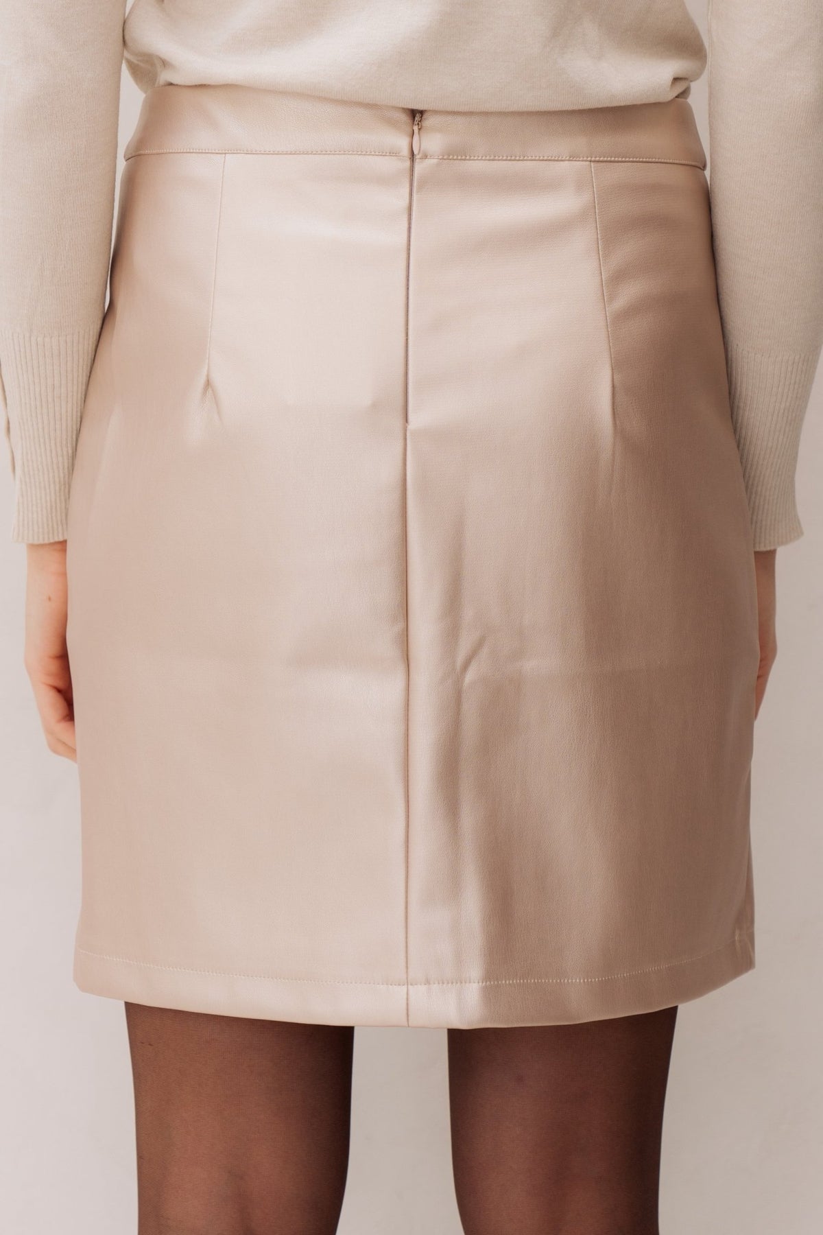 Beau leatherlook skirt champagne - Bij Keesje - Bij Keesje