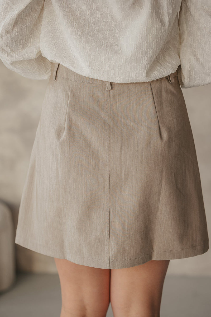 Beau skirt taupe - Bij Keesje