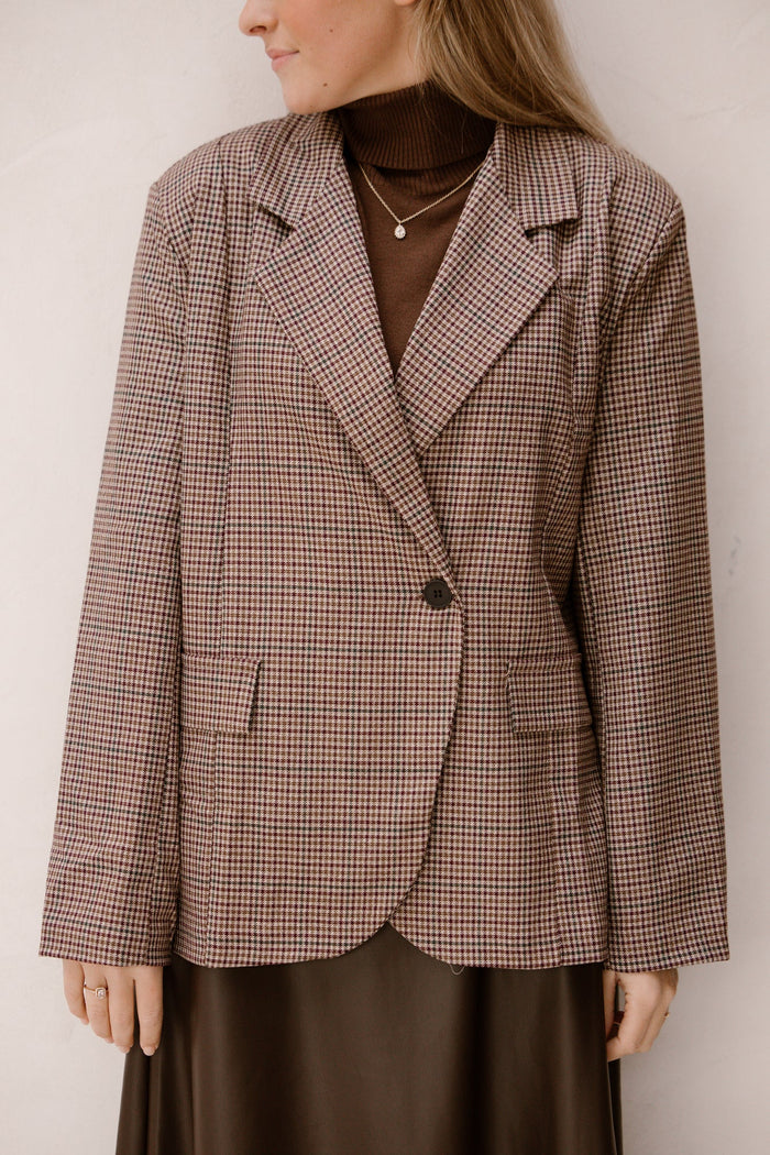 Becky ruit blazer - Bij Keesje - Bij Keesje