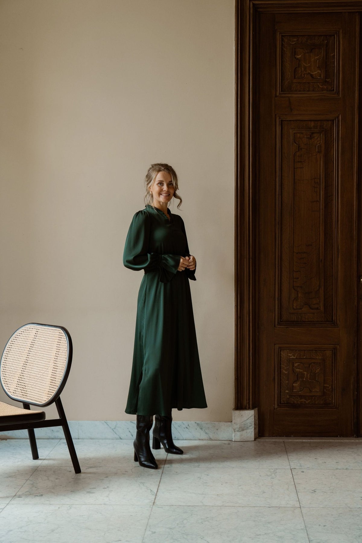 Bella dress elastic forest green - Bij Keesje - Maere