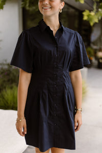 Bentha poplin dress navy - Bij Keesje - Neo Noir - Jurk