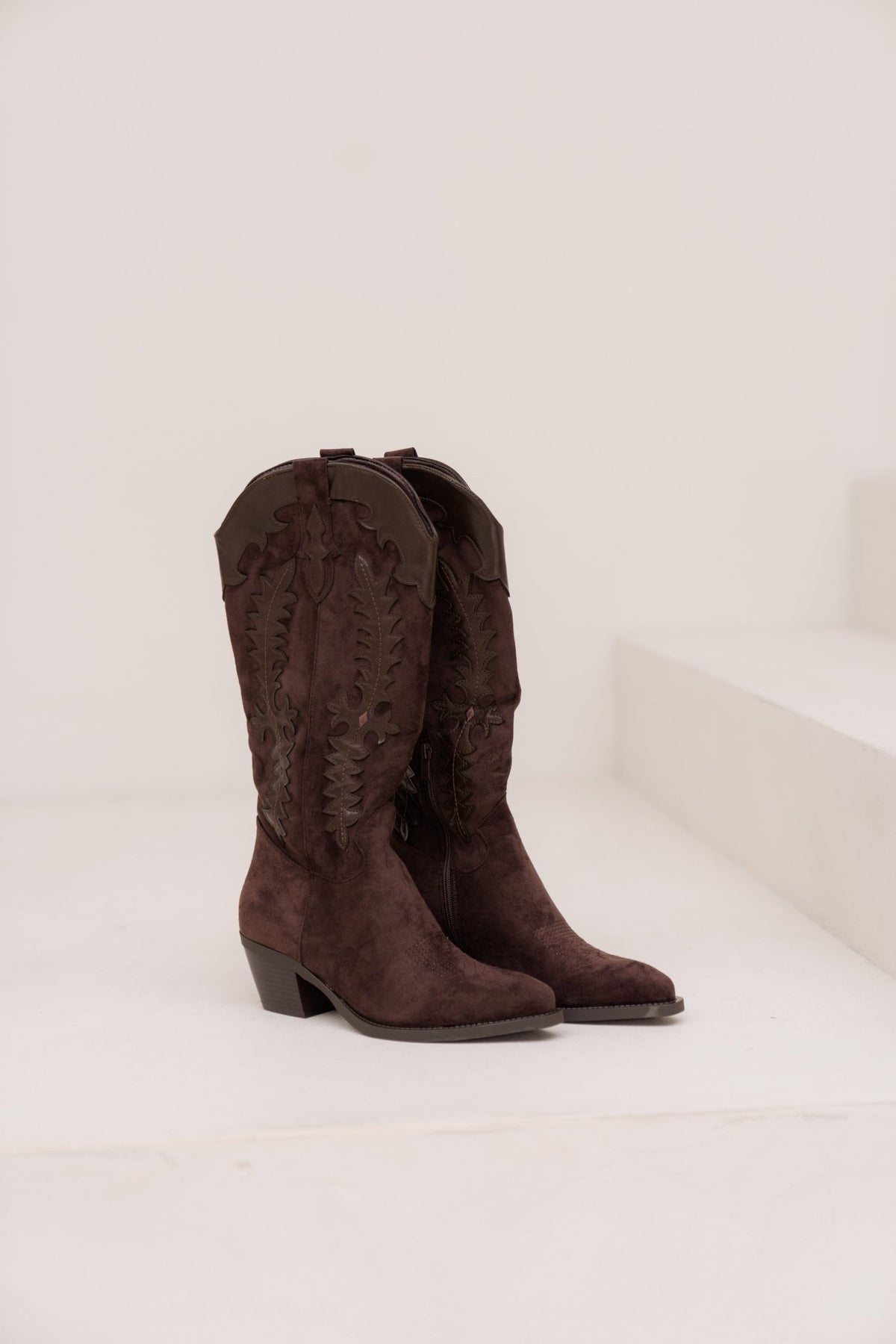 Berlijn suède cowboy boot brown - Bij Keesje - Bij Keesje
