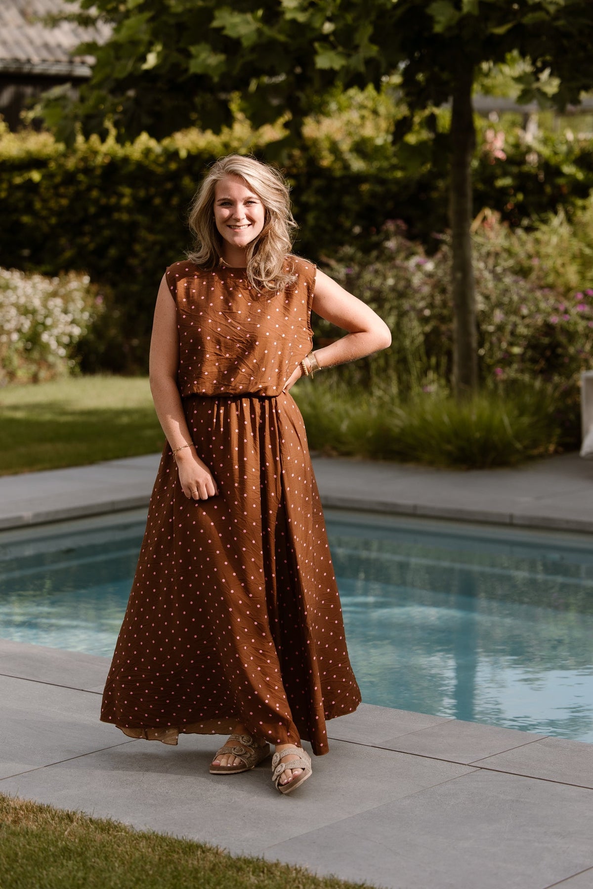 Berna top dots bruin - Bij Keesje - Bij Keesje - Top