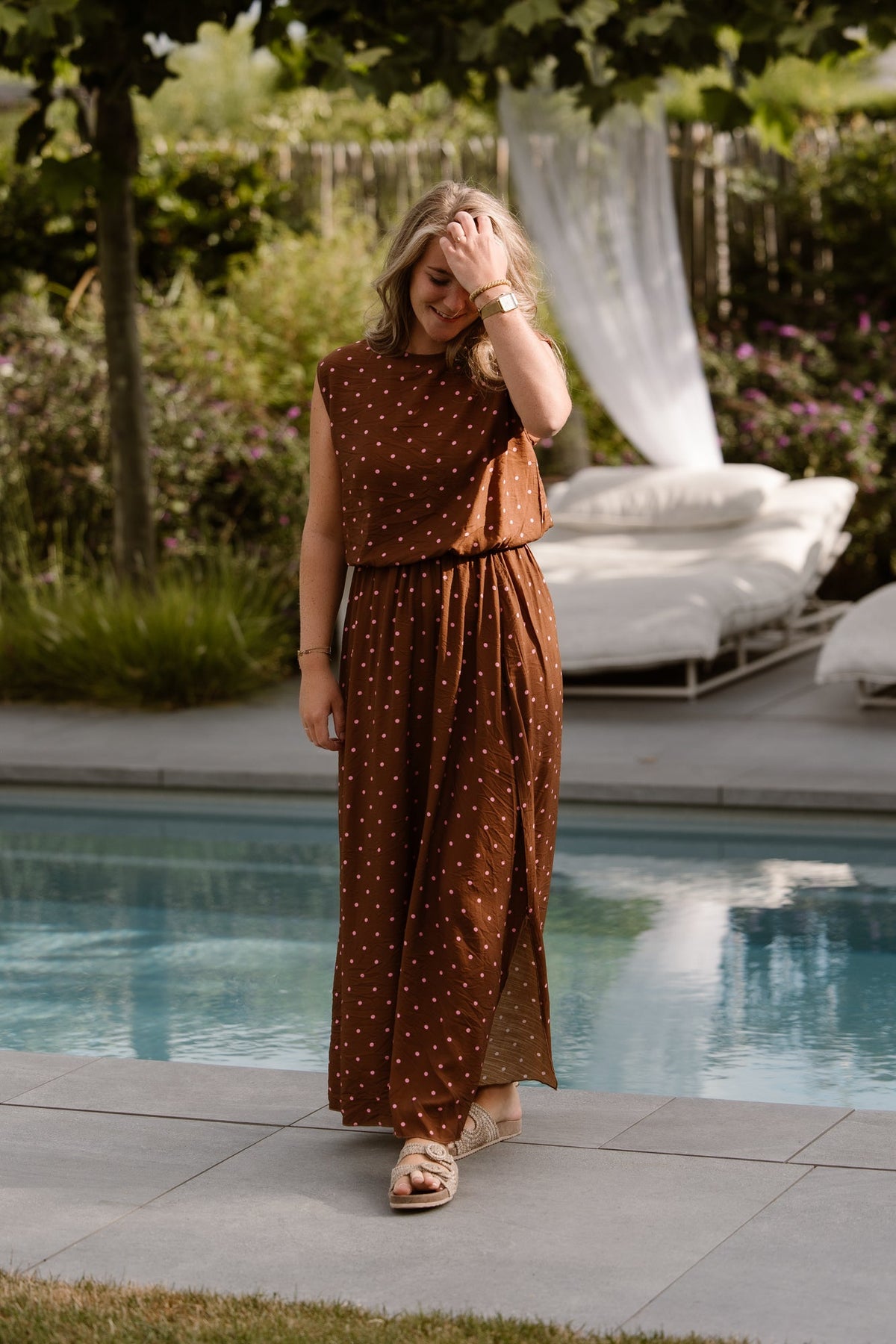 Berna top dots bruin - Bij Keesje - Bij Keesje - Top