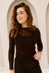 Bet lace top Darkbrown