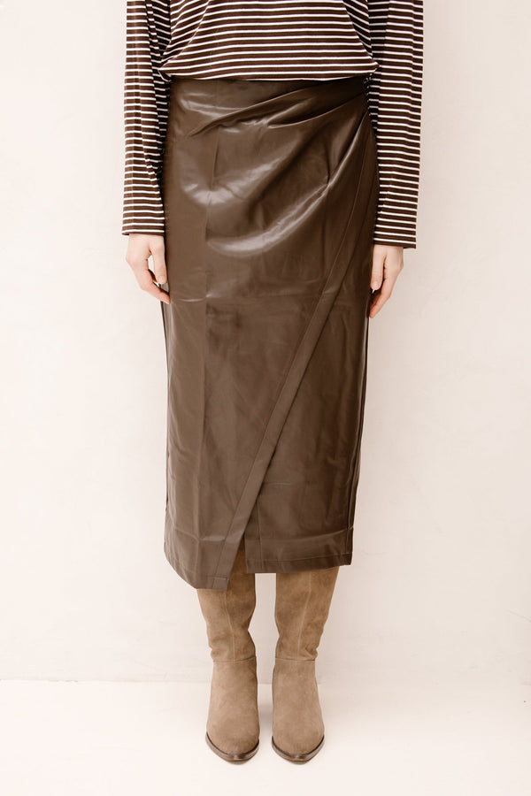 Bette skirt lang bruin - Bij Keesje - Bij Keesje