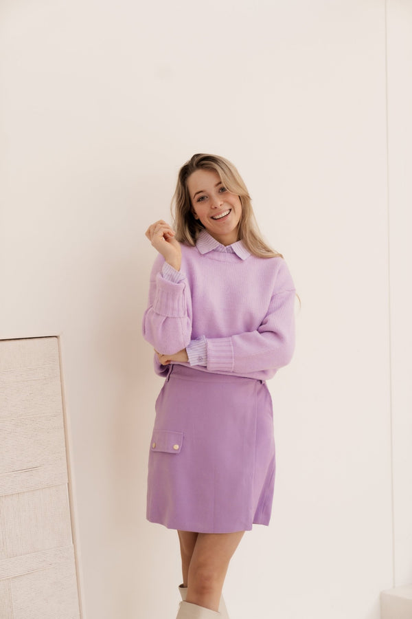 Bianca sweater lila - Bij Keesje - Bij Keesje