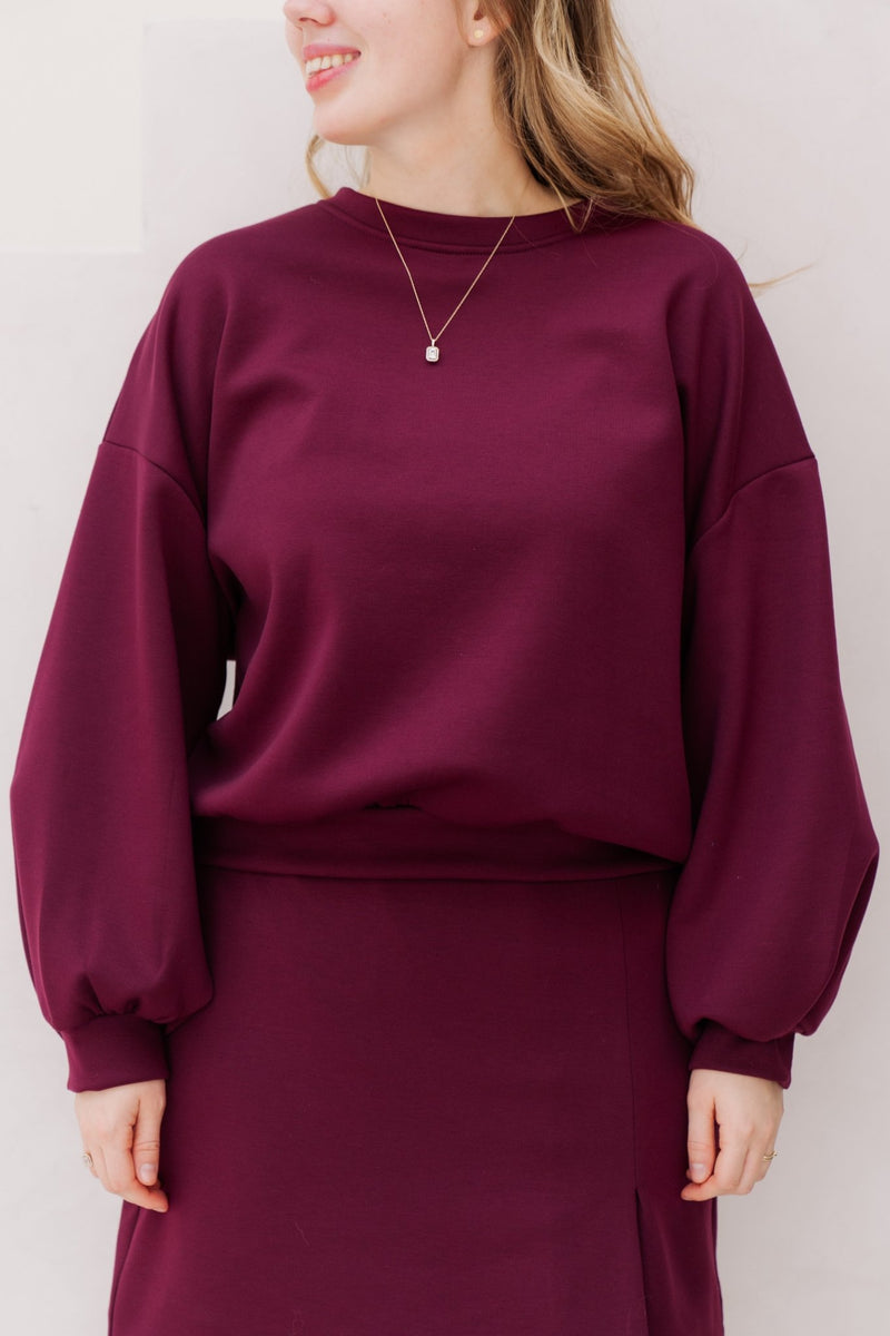 Bibi sweater bordeaux - Bij Keesje - Bij Keesje